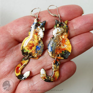 Reversible Longhaired Cat Earrings