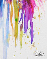 Load image into Gallery viewer, Colorful abstract watercolor painting with splashes and drips on a white background.
