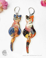 Load image into Gallery viewer, Reversible Swing Tail Cat Earrings
