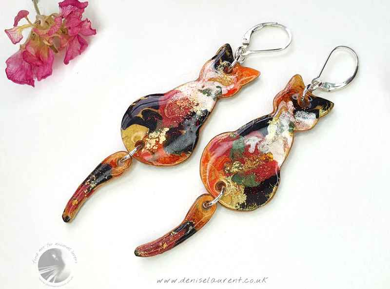 Reversible Swing Tail Cat Earrings