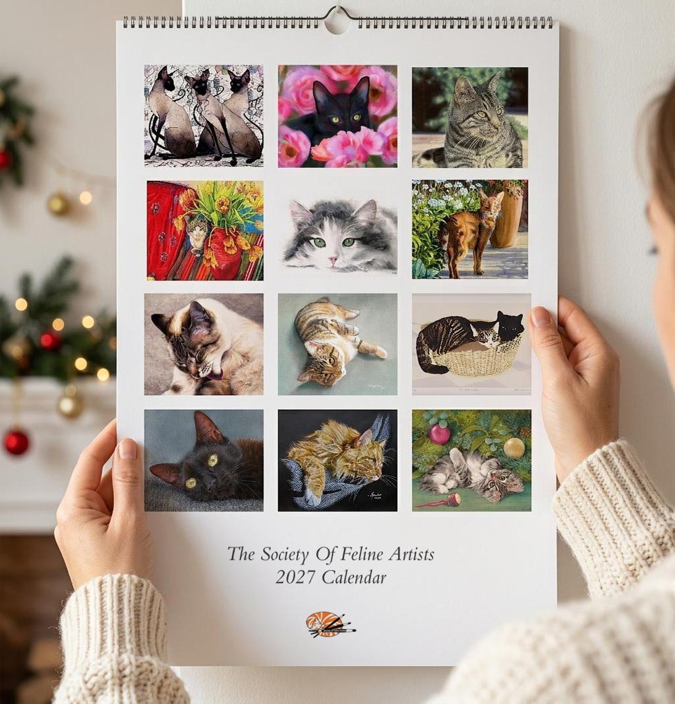 2027 Society Of Feline Artists A3 Wall Calendar