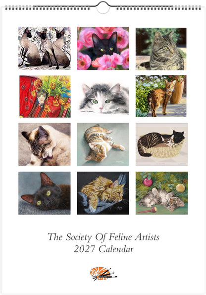 2027 Society Of Feline Artists A3 Wall Calendar