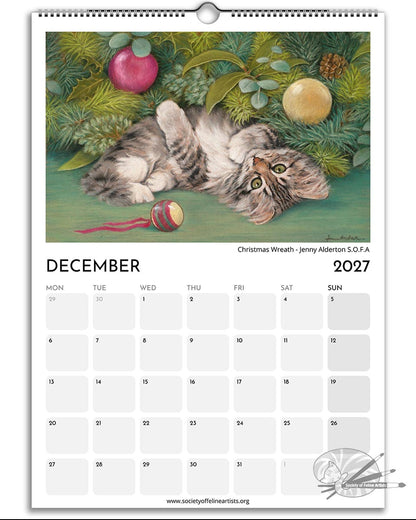 2027 Society Of Feline Artists A3 Wall Calendar