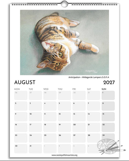 2027 Society Of Feline Artists A3 Wall Calendar