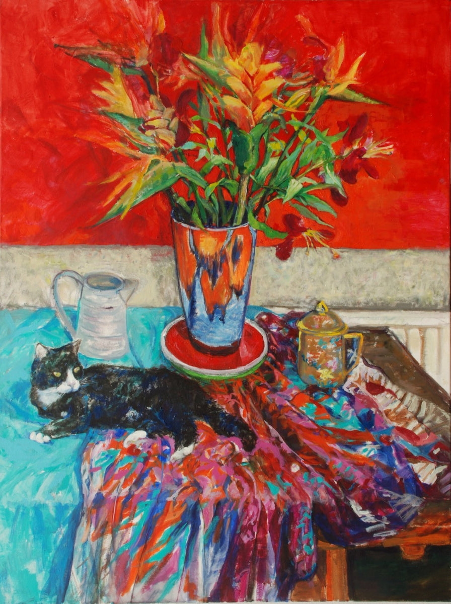 Bird of Paradise With Cat